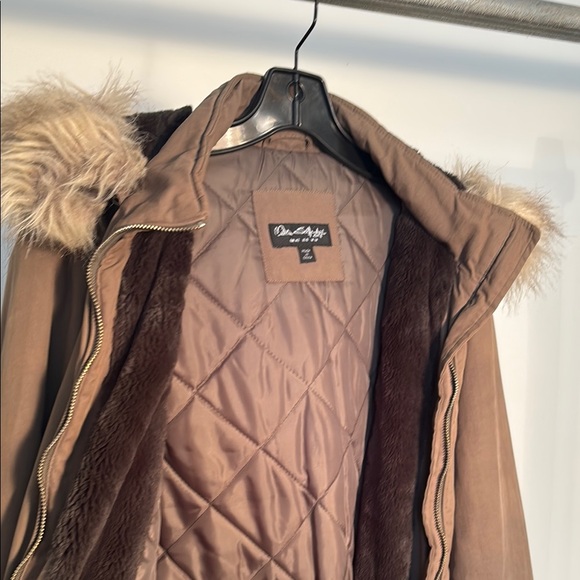Miss Selfridge Brown Utility Jacket with Hood and removable fur collar - Picture 3 of 8